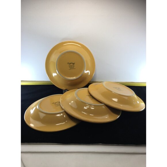Style Happy Stoneware Rimmed Soup Pasta Bowls Yellow 9.5'' - Set of 4 - Picture 5 of 13